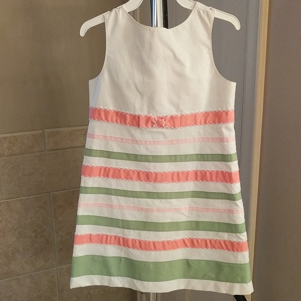 Sleeveless girls striped ribbon Gymboree dress